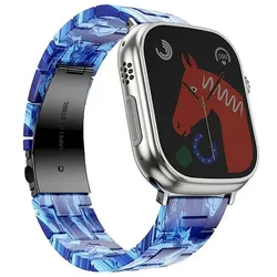 Forcell Strap F-DESIGN FA04 marble textured resin strap for APPLE Watch 38 / 40 / 41 mm blue (Plastic), Uhrenarmband, Blau