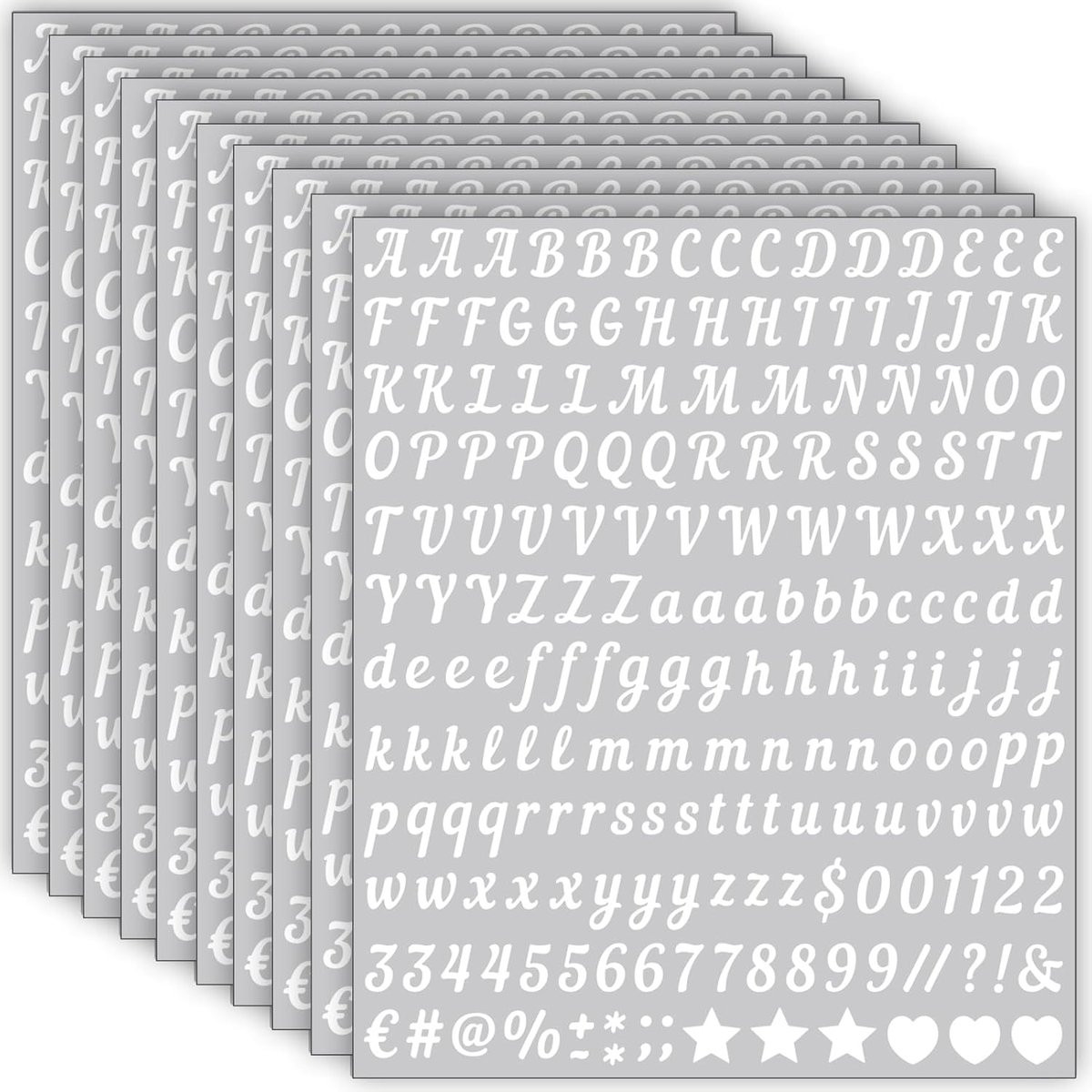 2000 stuks Wit Alfabet Stickers van Weerbestendig Vinyl voor Creatief Knutselen