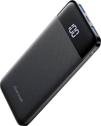 Charmast Powerbank W1056 10000mah black, Ultraslim Powerbank Universal Kompatibel Powerbank mit 10.000mah Kapazität Ein