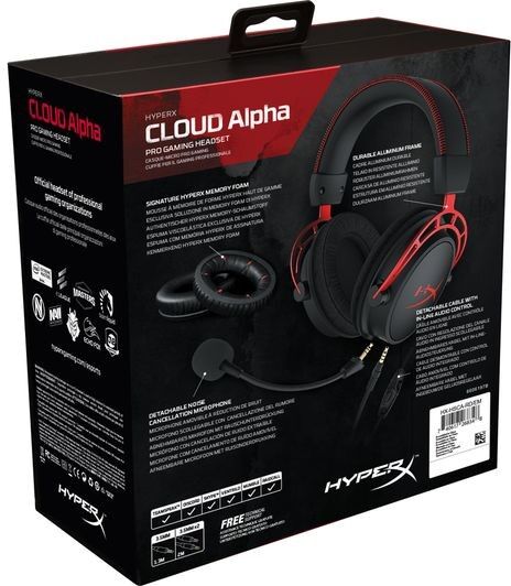 HyperX Cloud Alpha Wired Gaming Headset - Black & Red