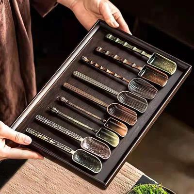 Inspire Select CloudElegance Alloy Tea Spoon Retro Auspicious Cloud Kung Fu Tea Shovel Tool red Copper Blessing