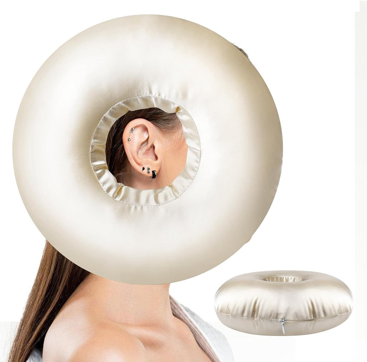 Donutkussen met gat voor pijnverlichting en oorpiercings voor volwassenen