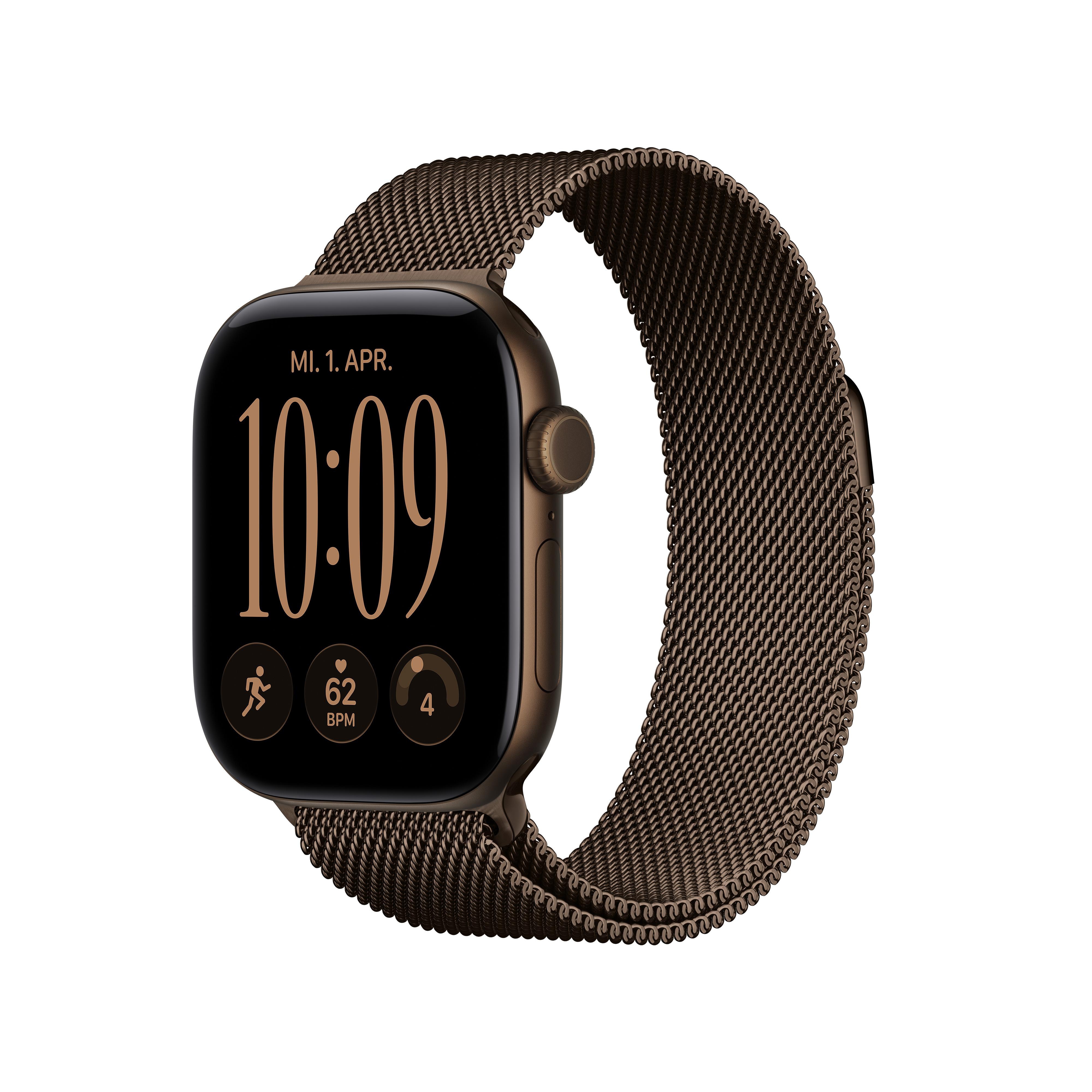 Apple Watch Series 12 GPS 42mm Dark Bronze Aluminium Gehäuse mit Dark Bronze Milanese Loop MKDC4ZR/A