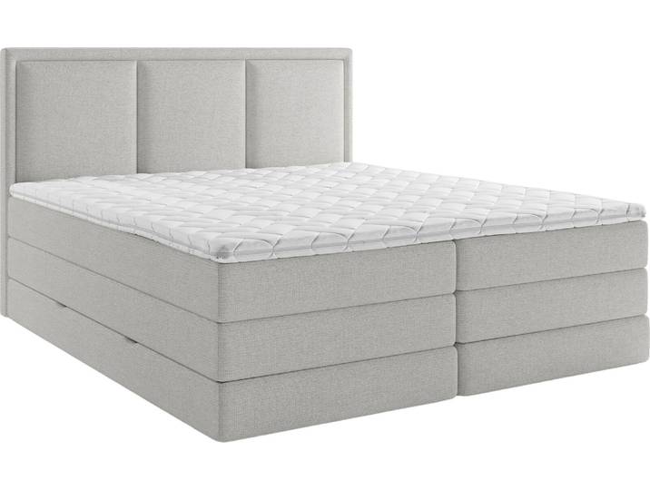 XORA Boxspringbett SWING, Hellgrau, Stoff