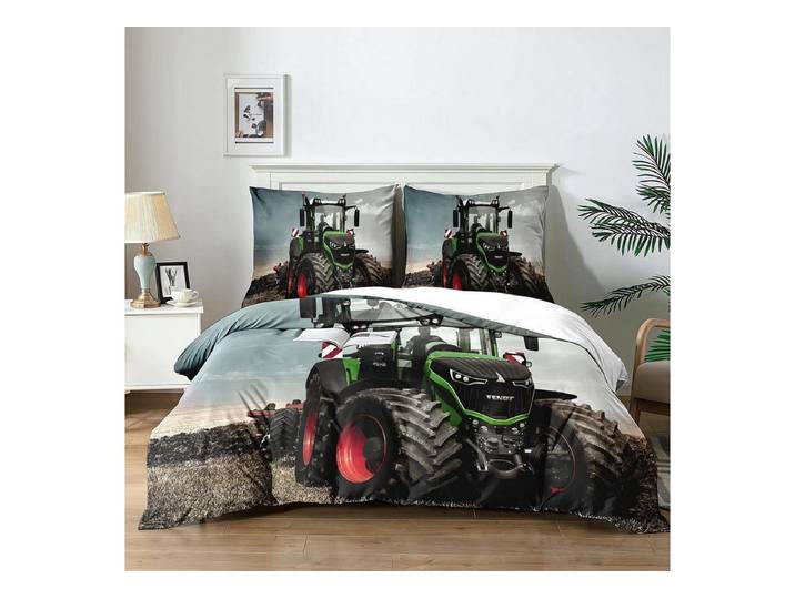 LuxusKollektion Kinderbettwäsche Bettbezug Traktor 200x200cm Kinder