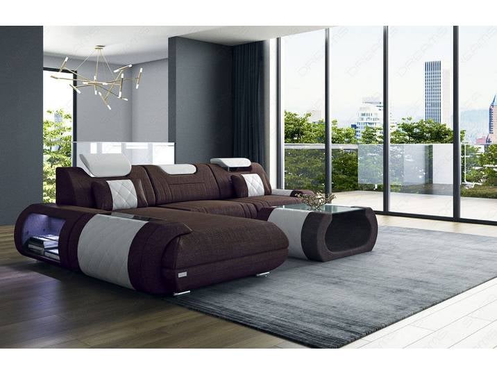 Couch Rimini L-Form in Stoff