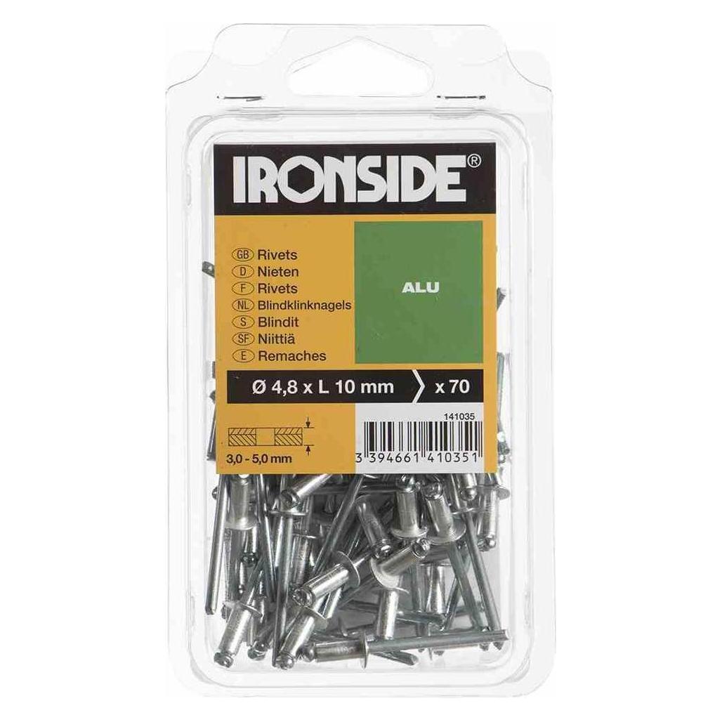 Ironside Blindnieten 4,8 x 10 mm Aluminium, Verpackungsinhalt: 70 Stück (141035)