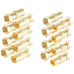 Shiverpeaks BS15-301214 F-Koax-Adapter-Set vergoldet Anschlüsse: F-Stecker, Koax-Buchse IEC, Koax-Stecker IEC 1 Set