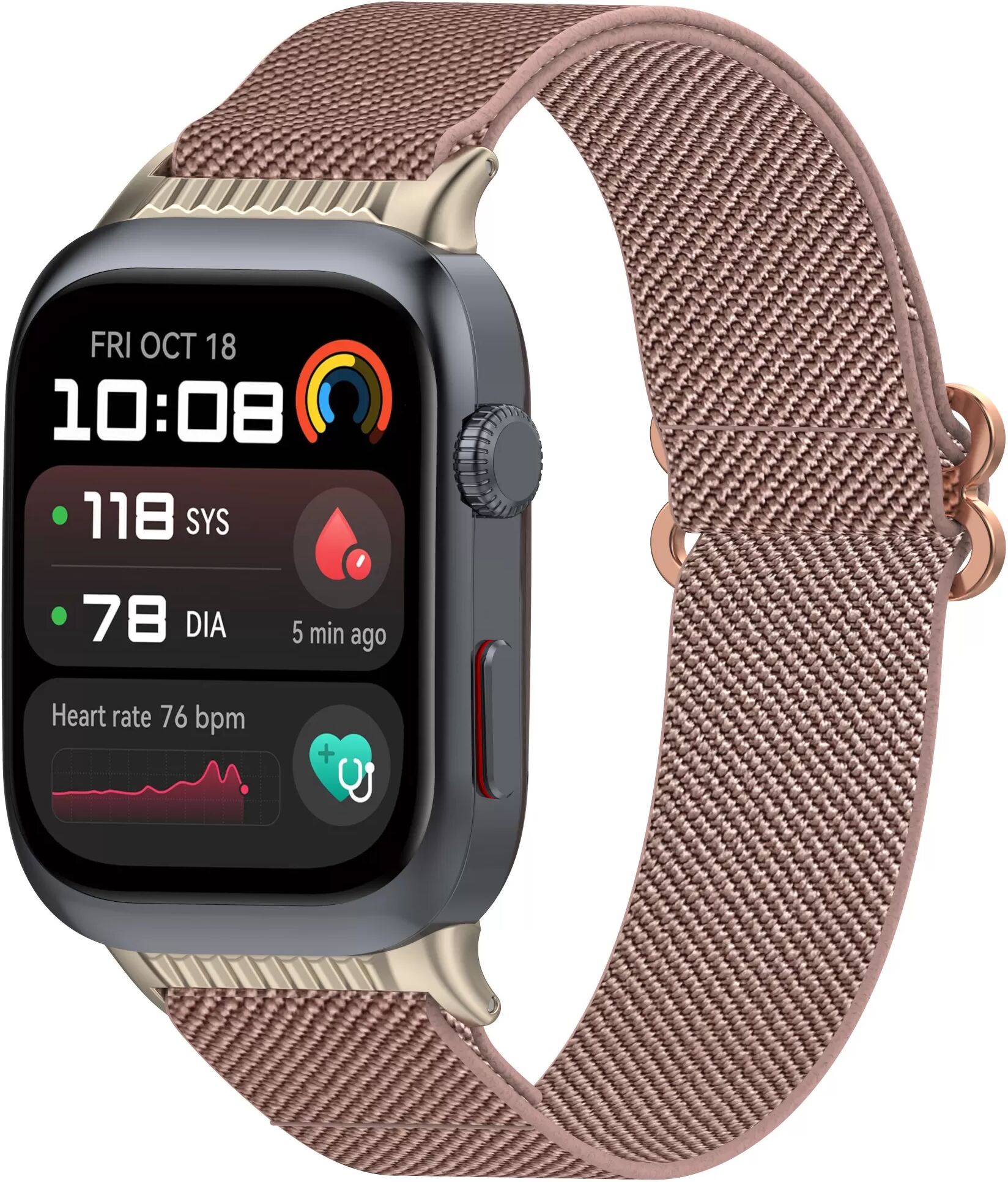 INF Bracelet élastique en nylon pour Huawei Watch D2, bracelet réglable et tissé Or rose