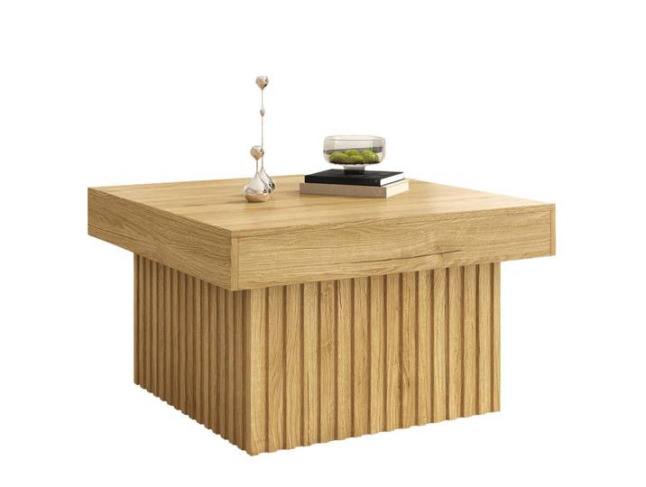 Evryae Couchtisch mit PB-Tischplatte und MDF-Basis vielseitiges modernes Design 79/79/46 cm, Naturfarben, Quadratisch,Quadratisch, 79x46x79 cm, Wohnzimmer, Wohnzimmertische, Couchtische