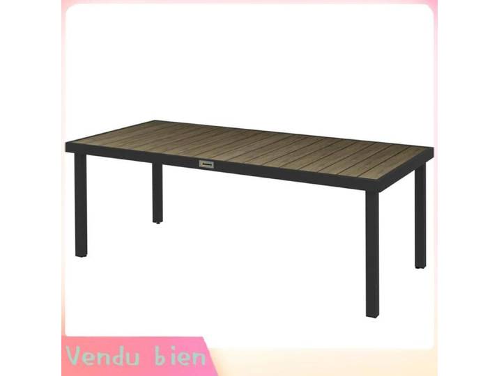 LIA Table de jardin rectangulaire pour 8 personnes en aluminium table de salle à manger extétieur plateau PE à lattes