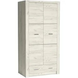 DREHTÜRENSCHRANK ZERI 96/192/58 cm 2-türig Eiche Bianco
