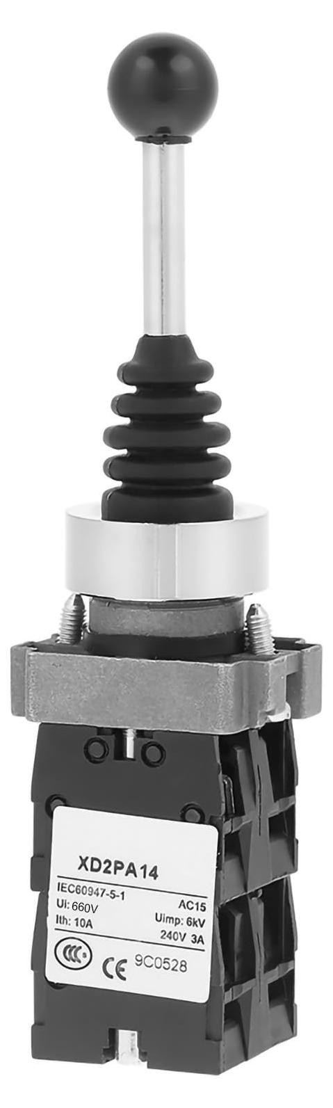Dripio Joystickschakelaar met 4 NO, 4 posities met vergrendeling, geschikt voor 380V AC en 220V DC