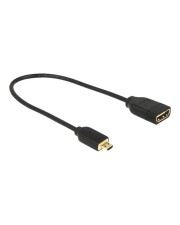 Delock HDMI-Adapter HDMI W bis mikro M 20 cm Dreifachisolierung Schwarz 4K Unterstützung (65687)