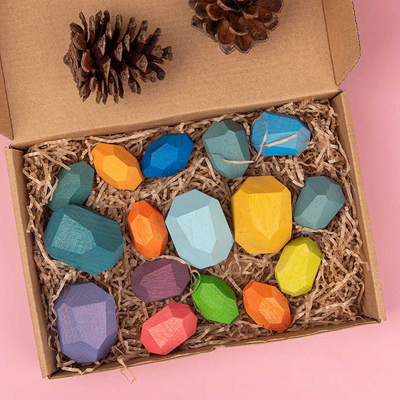 Playful Picks Tumi Ishi Wooden Rock Balancing Toy 16 Pieces