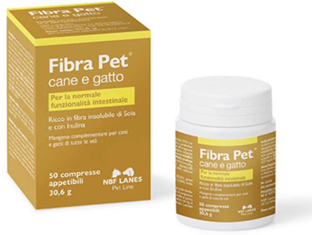 Nbf Lanes Fibra Pet Integratore per Cani e Gatti Compresse