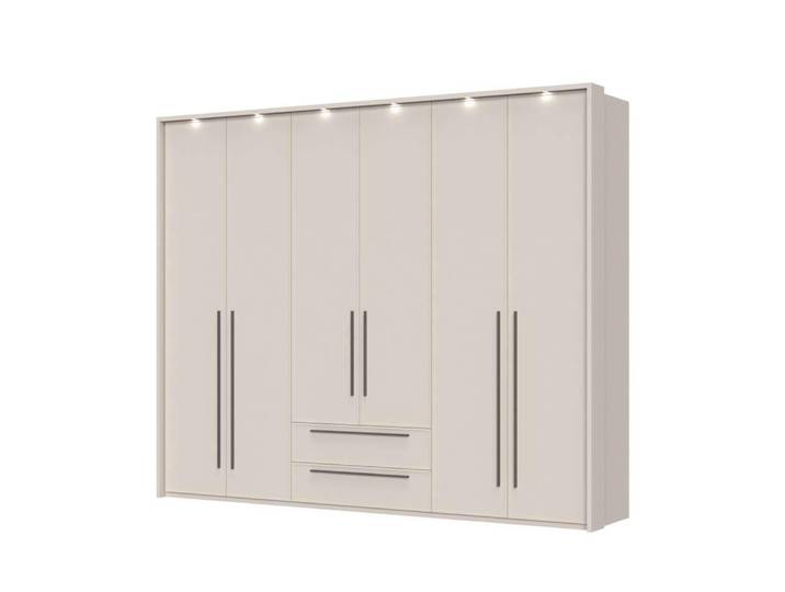 Drehtürenschrank, Cashmere, 277x226x60 cm, MDF, Mit Kranz & LED-Beleuchtung, Modern, Places of Style
