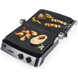 Princess Tisch Kontakt-Grill Contactgri, Kontaktgrill, Silber, Schwarz