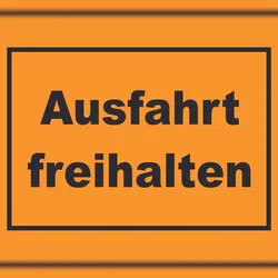 HB-Druck Ausfahrt freihalten Schild schwarz-orange A5 (148x210mm)