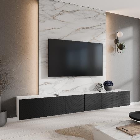 Margaret Hadas Nicole TV-meubel - Modern laag tv-meubel voor de woonkamer - Breedte: 300 cm