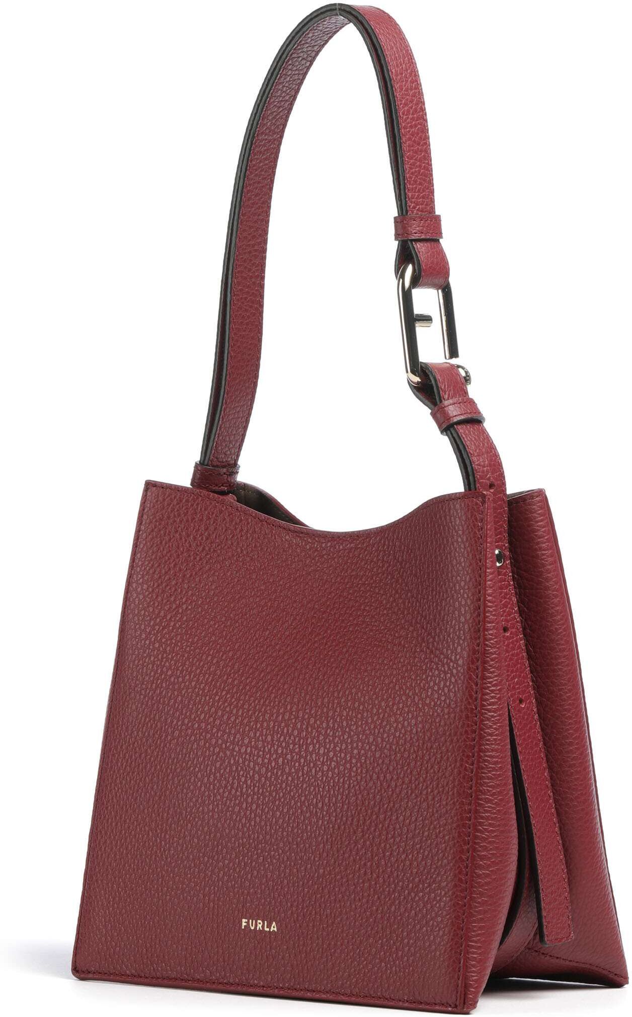 Furla Nuvola Mini Beuteltasche aus Leder, rot