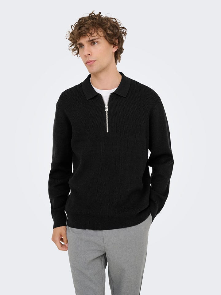 ONLY & SONS Pullover "Phil" in Schwarz - S