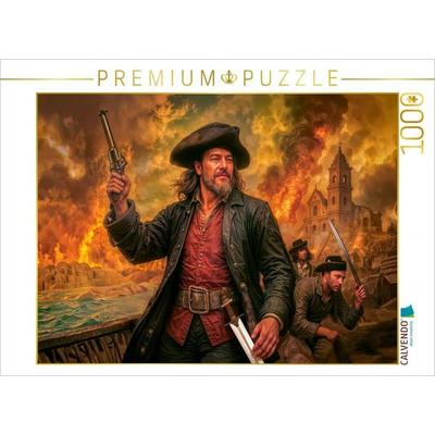 CALVENDO Puzzle Henry Morgan - Sturm auf Panama in dramatischer Szene | 1000 Teile Lege-Größe 64x48cm Foto-Puzzle für glückliche Stunden
