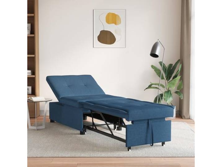 HEFZGDB 3-in-1 Schlafsofa mit ausziehbarem Design aus blauem Stoff – Modernes Multifunktionsmöbel für platzsparende Einrichtung, verstellbare Relaxposition und strapazierfähiger