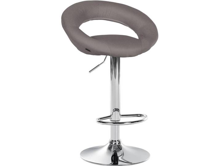 CLP Barhocker Stoff Grau, Metall, 52x77x47 cm, Esszimmer, Barmöbel, Barhocker