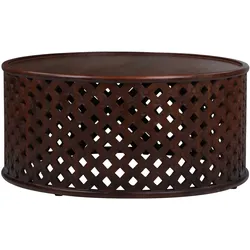 WOMO-DESIGN Couchtisch Sanaa Ø100×45 cm, Natur, Mangoholz, handgefertigt, Vintage Unikat