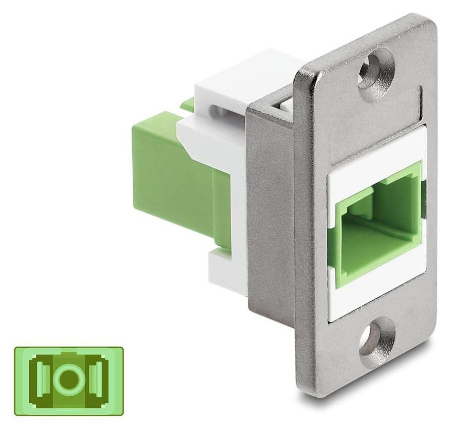 Delock Paneelmontage SC Simplex connector mannelijk naar mannelijk zilver/lichtgroen/wit