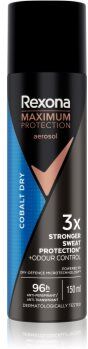 Rexona Men Maximum Protection Cobalt Dry antitranspirante em spray contra suor excessivo 150 ml. Men Maximum Protection Cobalt Dry