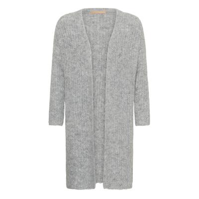 Strickjacke CULTURE "Damen Strickjacke CUkaia", Damen, Gr. LXL, grau (light grau melange), Strickjacken Strickjacke
