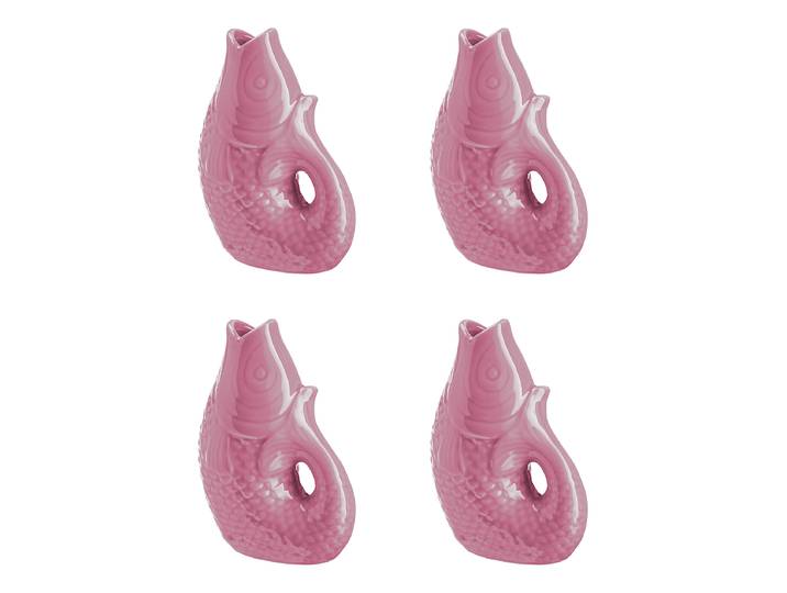 Mini-vase KOI set de 4 9 x 12 x 6cm Rose foncé/Rose foncé