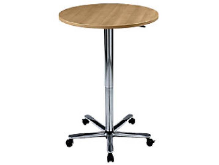 Hammerbacher VST Höhenverstellbar Stehtisch Buche Drehkreuz aus Metall 800 (B) x 800 (T) x 1.140 (H) mm Spanplatte, Kunststoff, Aluminium