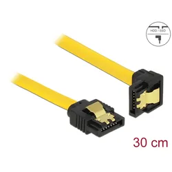 DELOCK SATA-Kabel SATA -> SATA down St/St 0.30m gelb Clips
