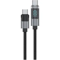 Encore Energy neuer Kabel mit USB-C x2 5A QC PD 100W für das Laden und den Datentransfer 100 cm geflochten schwarz EE154-CC