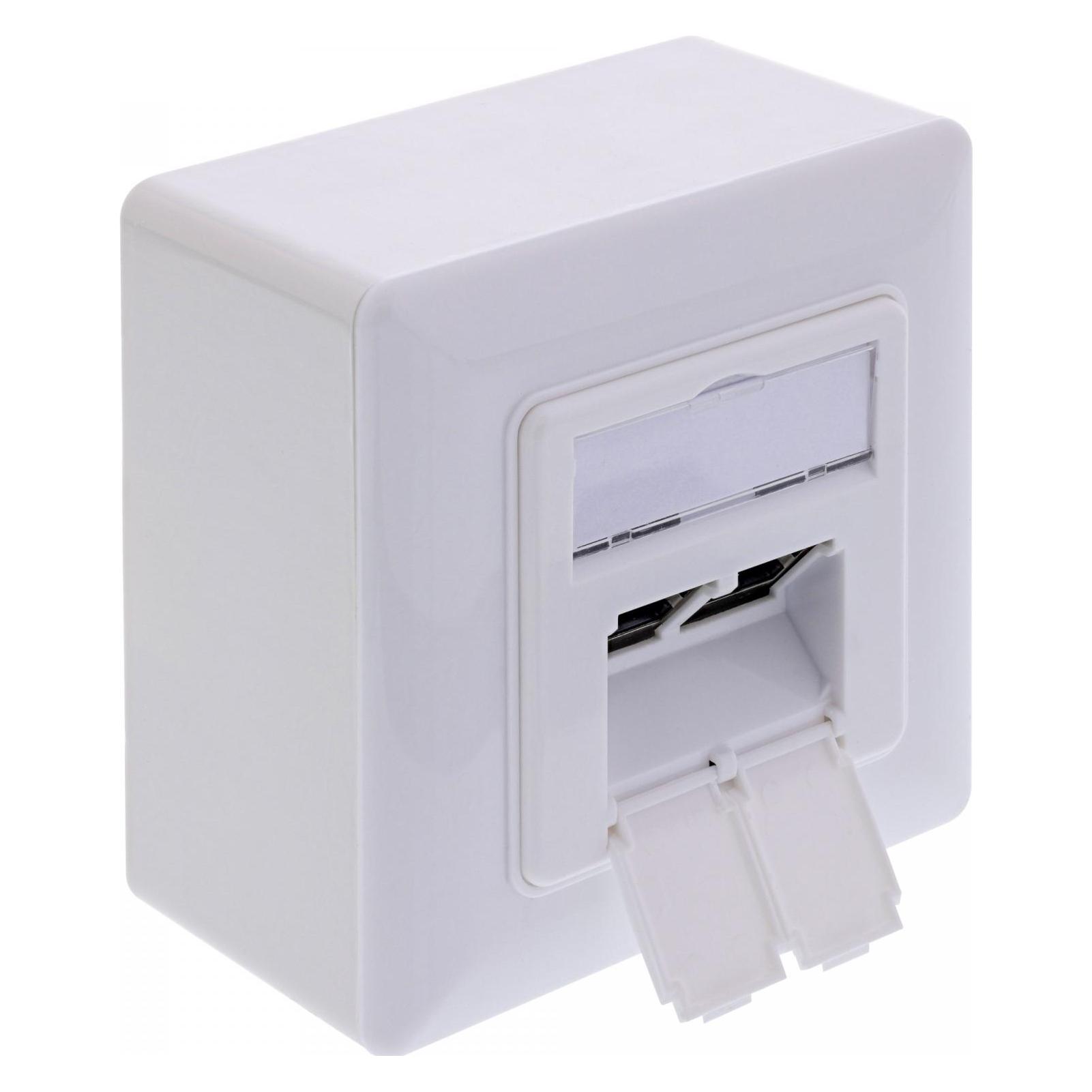 InLine Cat.6A Anschlussdose AP/UP, 2x RJ45 Buchse, RAL9010, weiss (76842A)