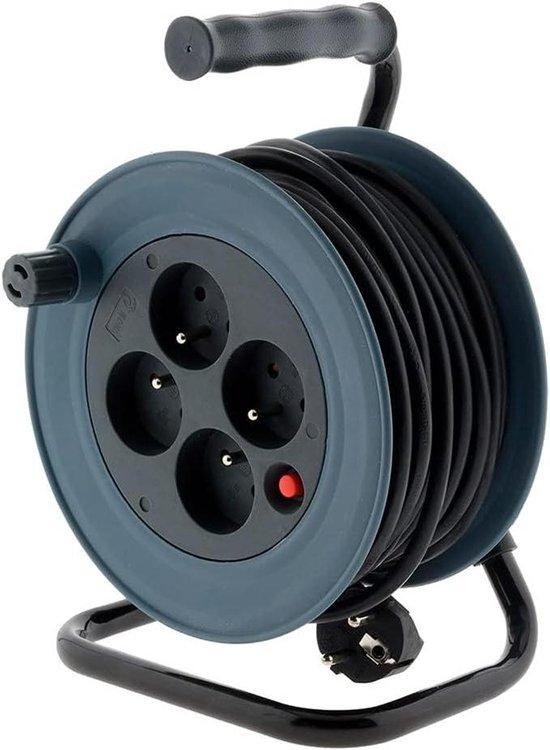 Zenitech Kabelhaspel Grijs met Automatische Oprolfunctie - 15 meter