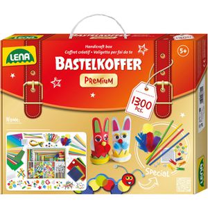 Lena Bastelset 42664 Bastelkoffer Premium, 1300 Teile, im Koffer, ab 5 Jahre