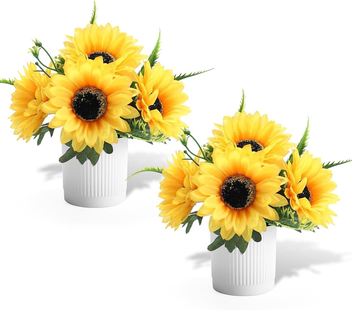 Set van 2 kunstzonnebloemen voor decoratie in huis of tuin