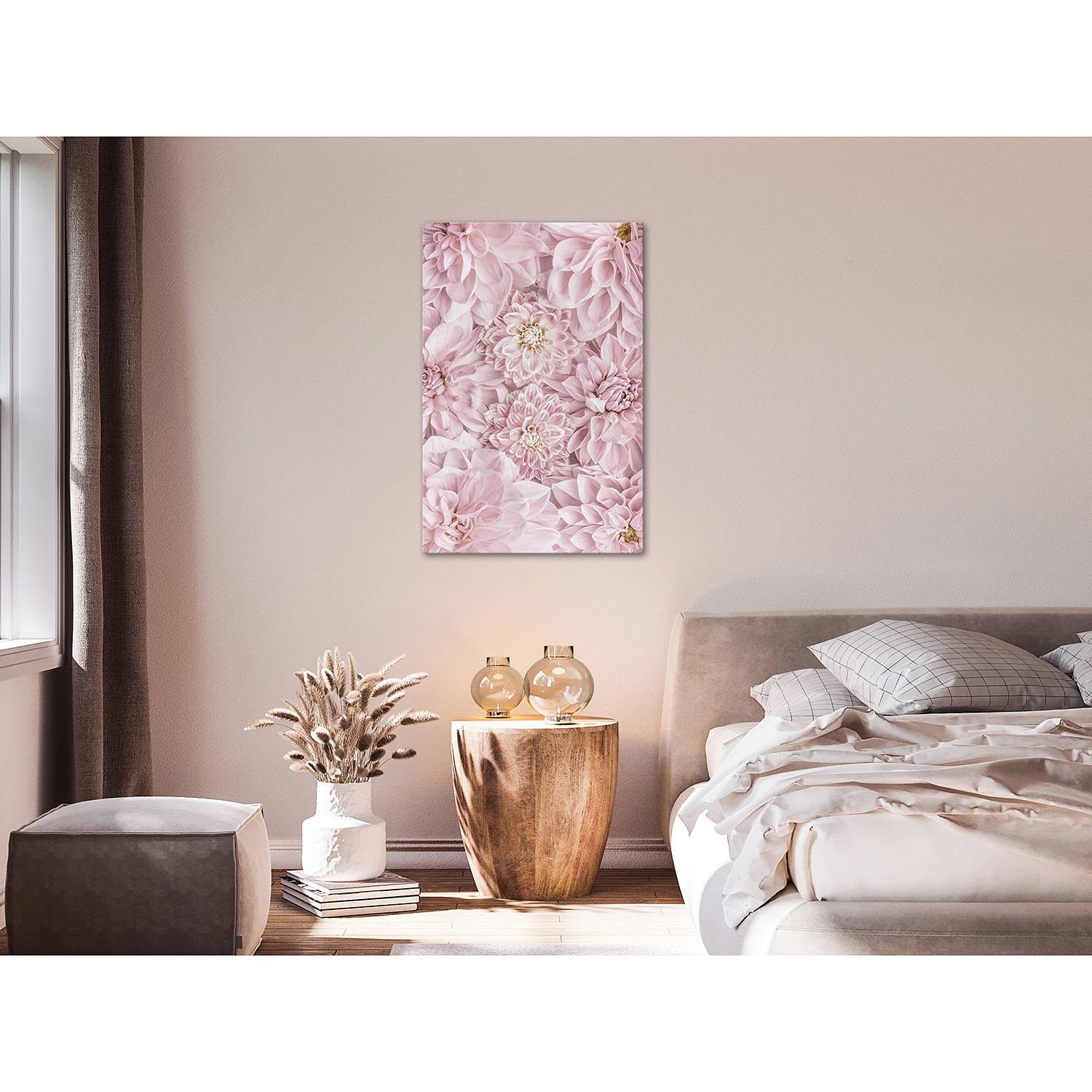 home24 Flowers in the Morning canvas wanddecoratie, roze, 40 x 60 cm