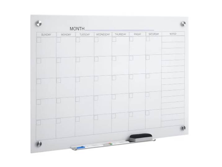 Vinsetto Whiteboard Kalender 90 x 60cm Wandkalender Trocken Abwischbar