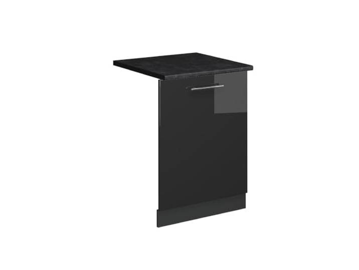 Vicco Geschirrspülblende Fame-Line, Anthrazit Hochglanz, 60 cm MDF-Front · Arbeitsplatte Anthrazit · Passend zur Küchenfront · Metallgriffe · Einfache Integration