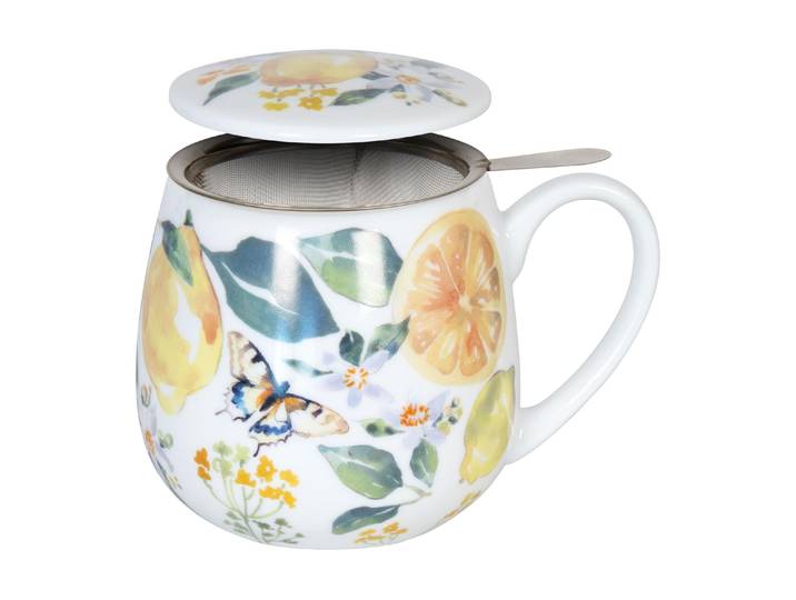 Tasse KÖNITZ Fruity Tea Lemon , bunt, H:9cm Ø:8,2cm, Porzellan, Trinkgefässe, Tasse