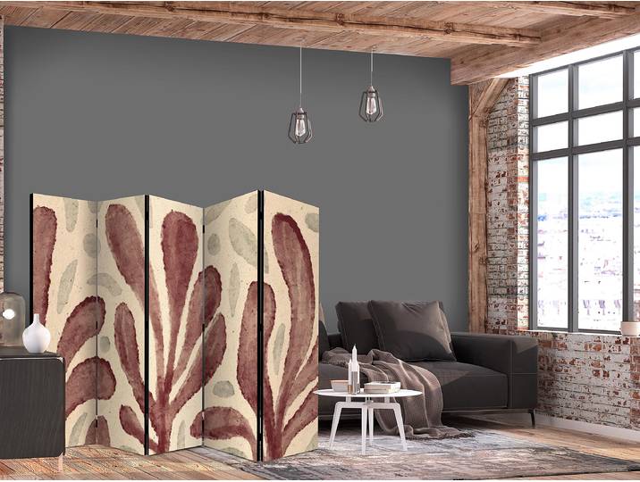 Paravent acoustique feuilles ondulantes Autres Beige 225 x 172cm