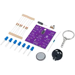 Soldered LED-Würfel Schüttelwürfel Lötbausatz, Attiny404, Vibrationssensor, CR2032