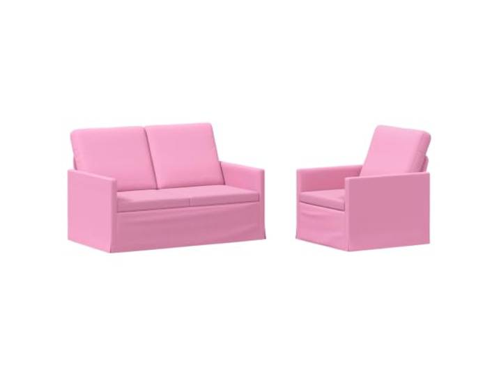 vidaXL Sofa-Set 2 pcs Rosa Stoff