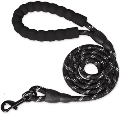 Inspire Picks GripMax Reinforced Dog Leash With Soft Comfort Handle black 0.8cm 2m