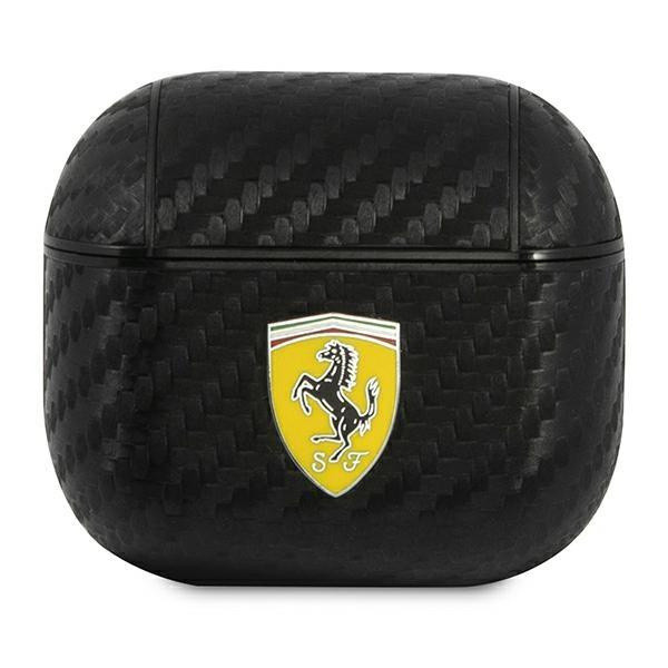 Ferrari Fesa3Cabk hoes voor AirPods 3, zwart/zwart, On Track Polyurethaan Carbon